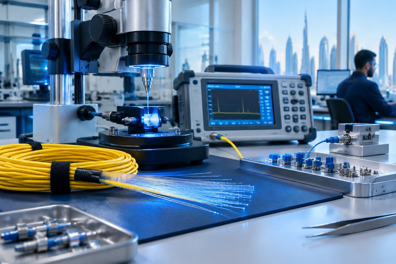 Conceptual optical fiber quality testing laboratory